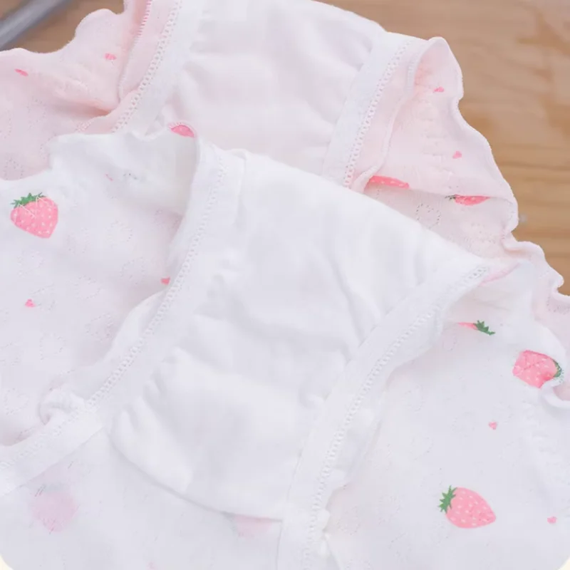Pure Cotton Sweet Cute Printing Women Underwear Breathable Ruffled Plus Size Panties Comfortable Skin-friendly Sissy Innerwear