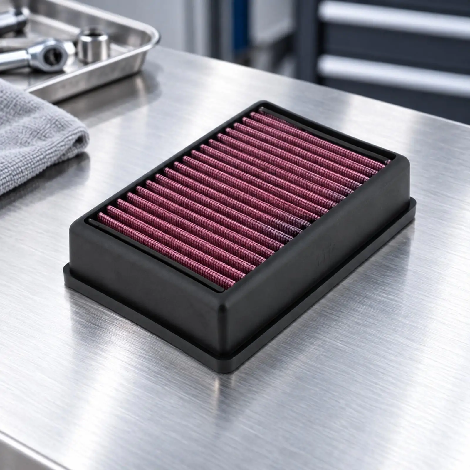 Direct Fit Motorcycle Air Filter for R1200 R1250 Replacement Air Strainer with Raised Perimeter Frame Flat Mounting Flange