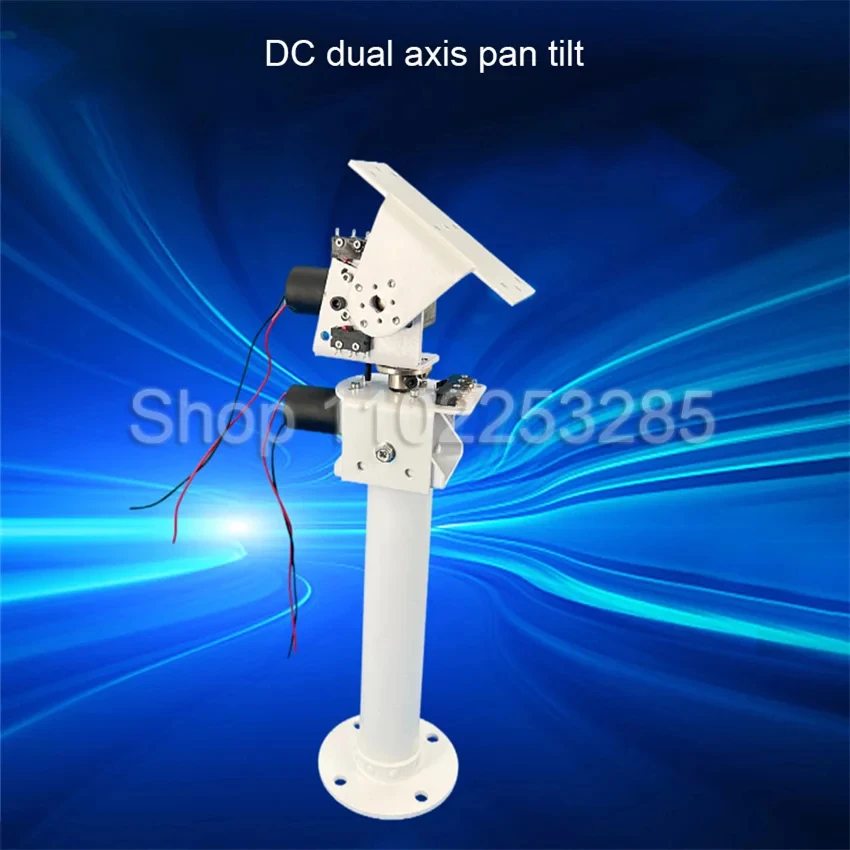 DIY DC Dual Axis Pan Tilt Solar Tracking and Monitoring Robot Heavy Load High Torque All Metal X Axis Y Axis Worm Gear Motor