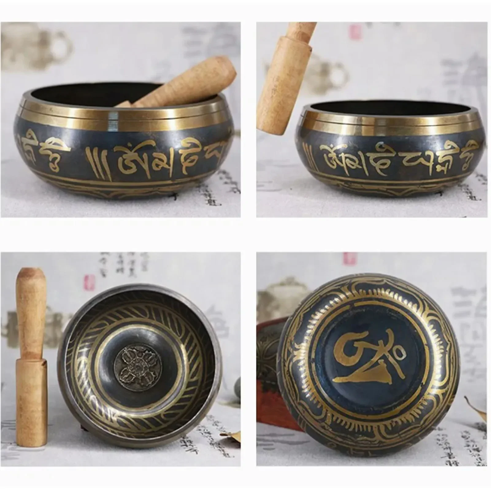 Tibetan Singing Bowls Set Hand Hammered Nepal Meditation Sound Bowl for Yoga Meditation Mindfulness Healing