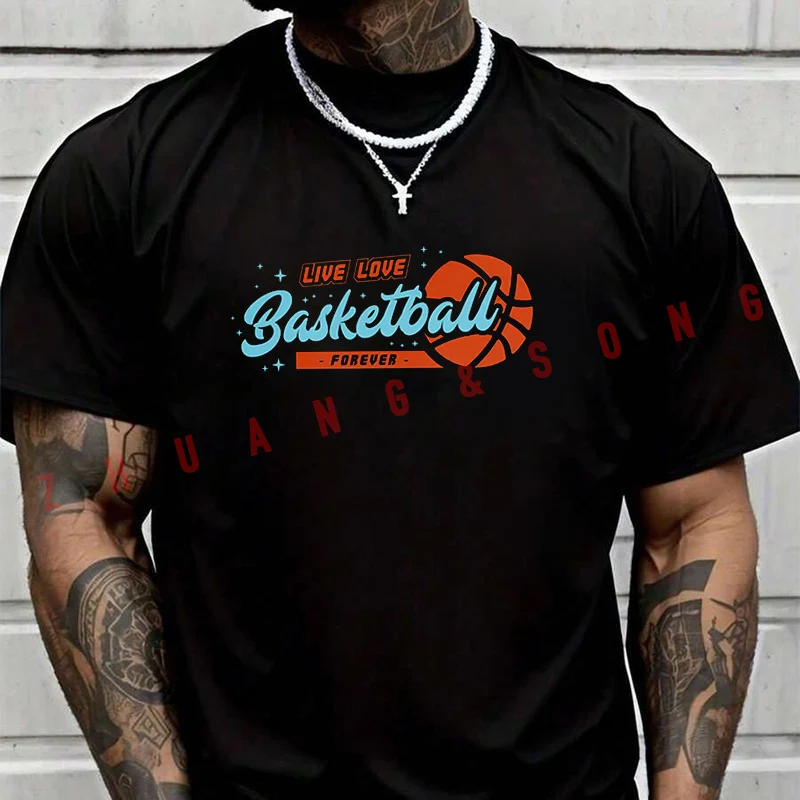 

Live Love Basketball T-SHIRT Male Brand Tee Shirt Men Summer T Shirts Casual High Quelity O-neck Tees