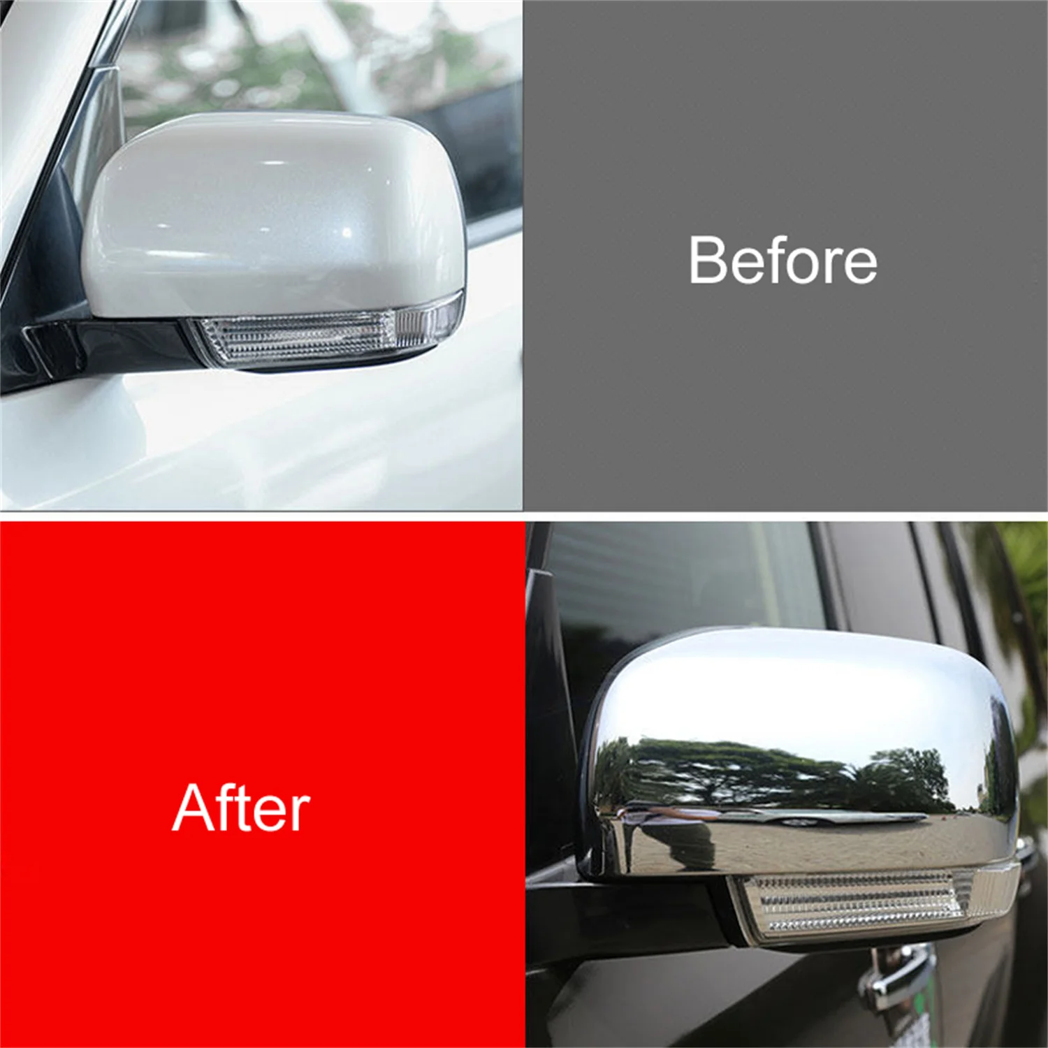 for Mitsubishi Pajero V80 V93 V95 V97 V98 2007-2021Car Accessories Rearview Side Door Mirror Decor Cover Trim ABS Plastic 2pcs