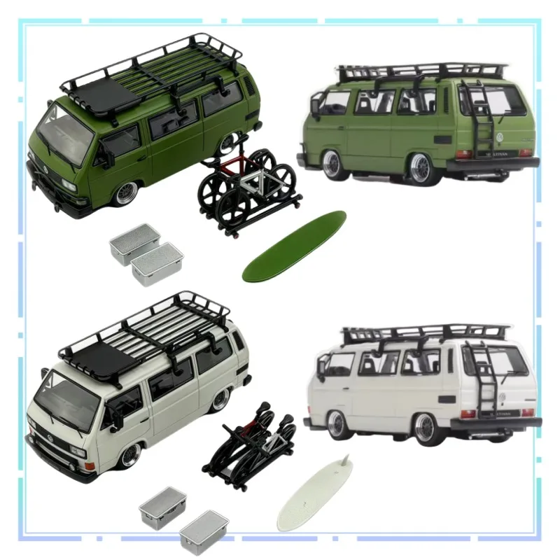 

Mortal 1:64 Volkswagen T3 Low-lying BBS Round Alloy Car Model Bicycle with A Roof Simulation Collection Vehicle Festival Gifts