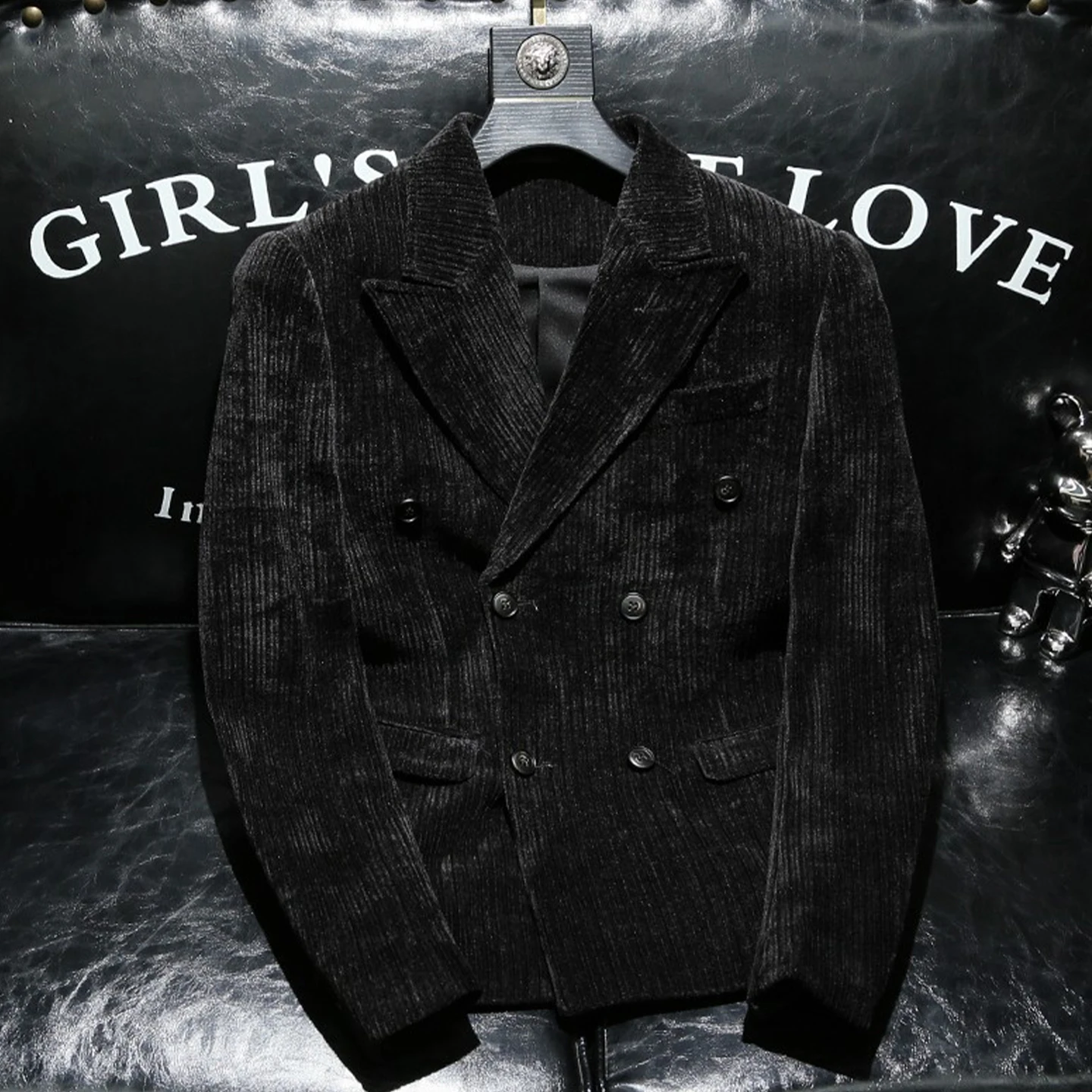 سترة بدلة سميكة من الشنيل للخريف والشتاء للرجال، نمط كوري عصري، ناضج ومتعدد الاستخدامات، سترة بدلة ثنية للتنقل #5