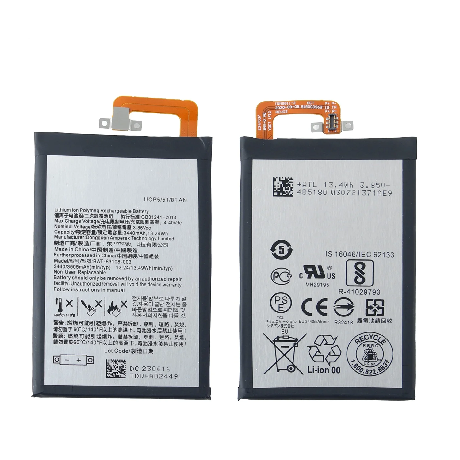 3440mAh  Original Replacement Battery BAT-63108-003 For BlackBerry Keyone Key1 TLP034E1 For alcatel DK70 DTEK70 Batteries+Tools