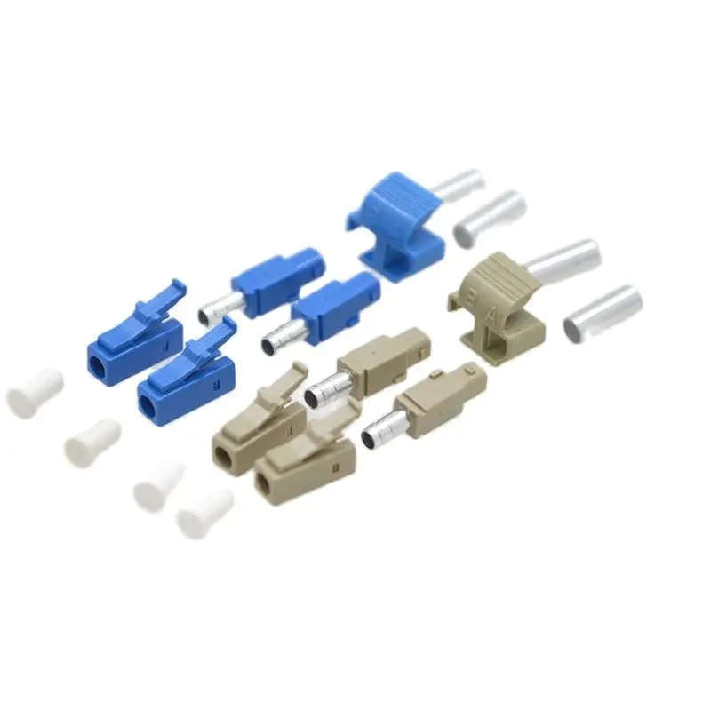 500PCS FTTH LC 2.0/3.0 Duplex Fiber Optic Connector Jumper Loose Fiber Optic Connector Adapter without Tail Handle Connector