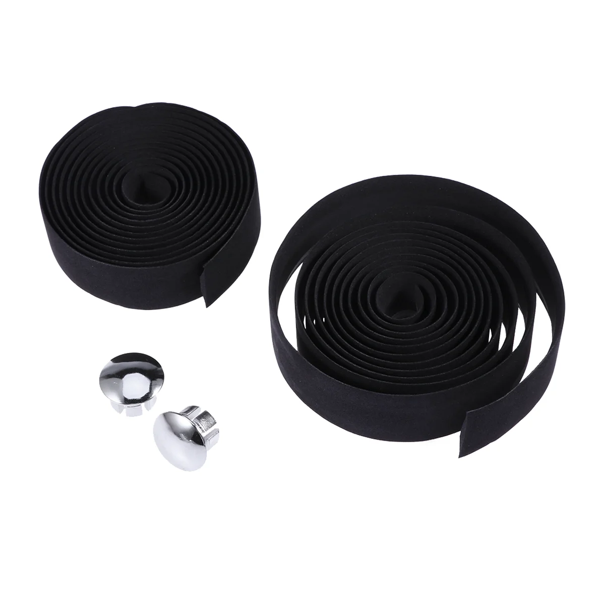 

1pair Handlebar Tape Wrap Road Bike Lightest Bar Ribbon Cork with End Plugs and Self-Adhesive Strips(Black)