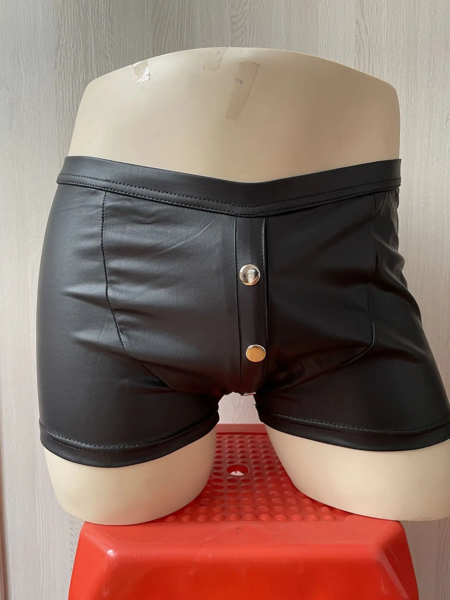 Men Faux Leather Shorts Boxer Brief Wetlook Latex Underpants Trunks Underwear Shiny Boxers Soft Boxershorts Male Panties