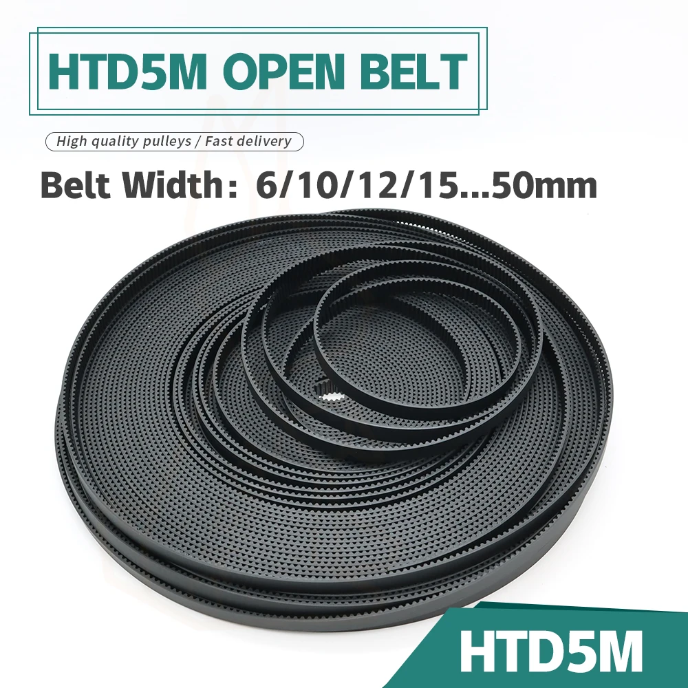 Courroie ouverte en PU HTD 5M 15mm 20mm 25mm 30mm, Courroie de distribution ouverte en polyuréthane HTD5M 5M, Courroie synchrone HTD 5M