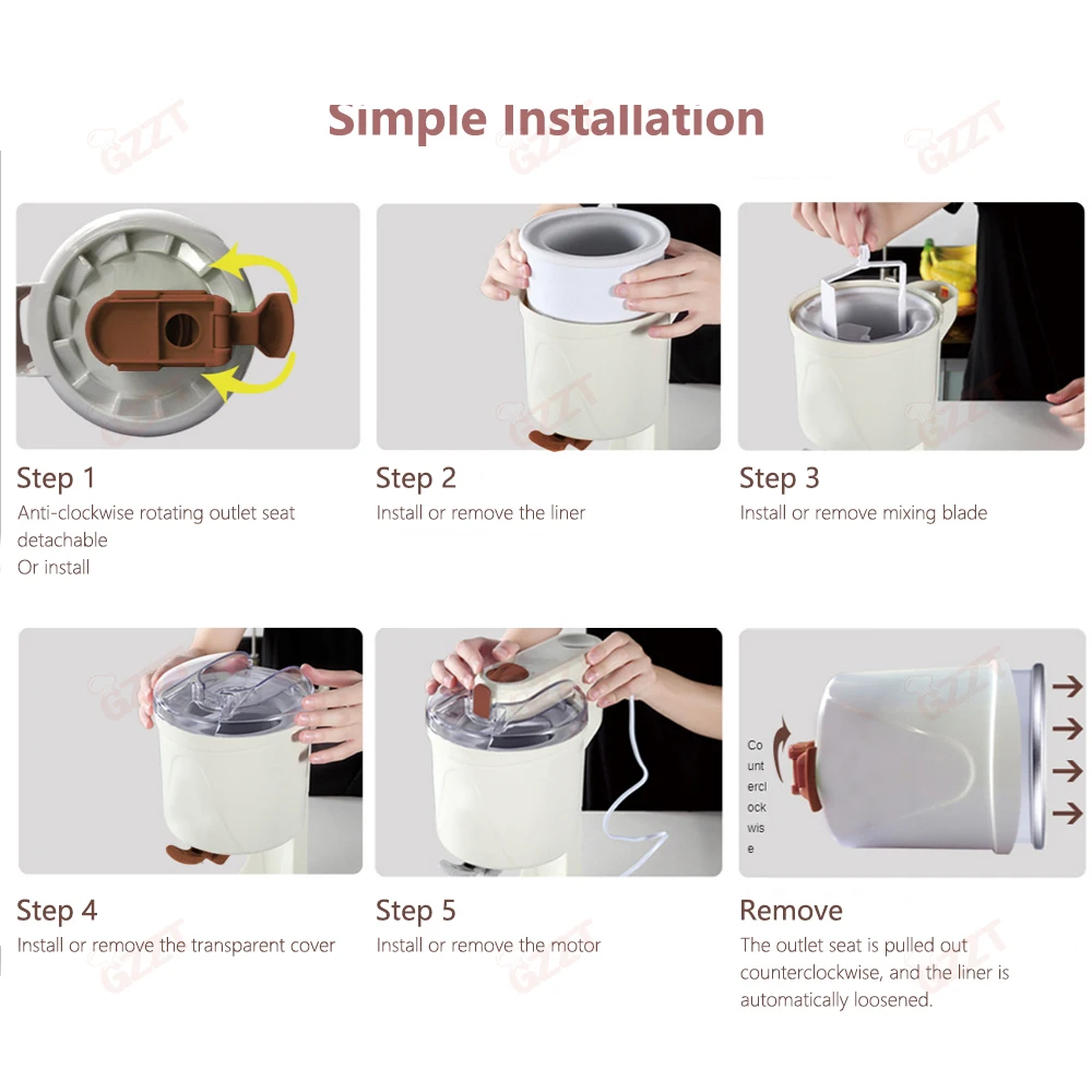 1L برميل آلة مخروط الآيس كريم الأطفال محلية الصنع الفاكهة الآيس كريم المخروط التلقائي الصغيرة صانع الآيس كريم المنزلية