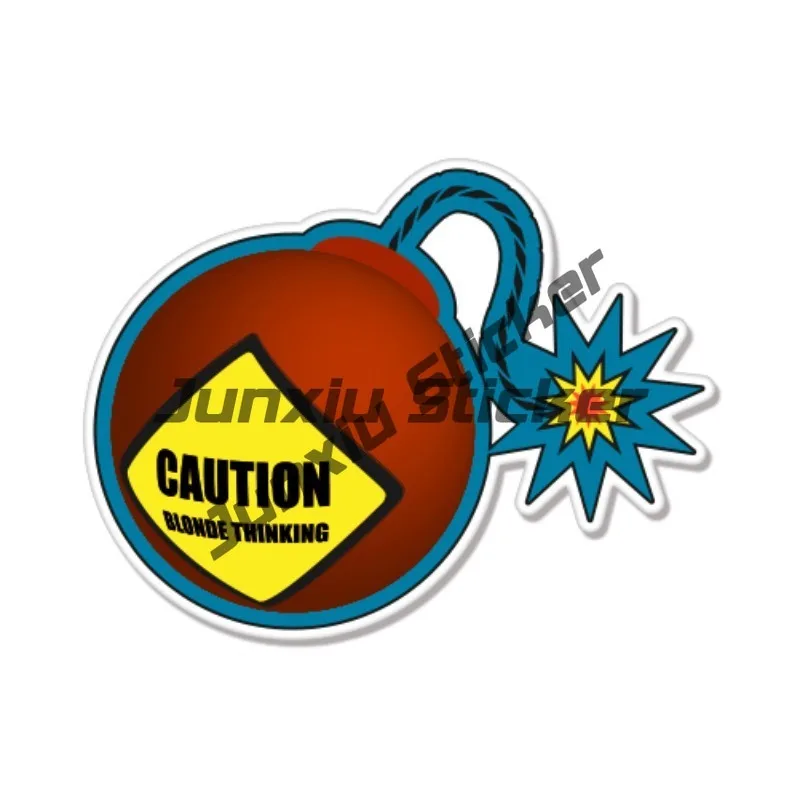 Caution Blonde Thinking Creative Personalized and Interesting Car and Motorcycle Bumper Stickers