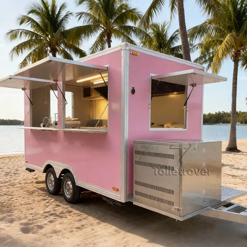 

Unique Custom Trailer Food Truck Pizza Doner Kebab Burger Tacos Fried Chicken Trailer Food Truck with a Bed
