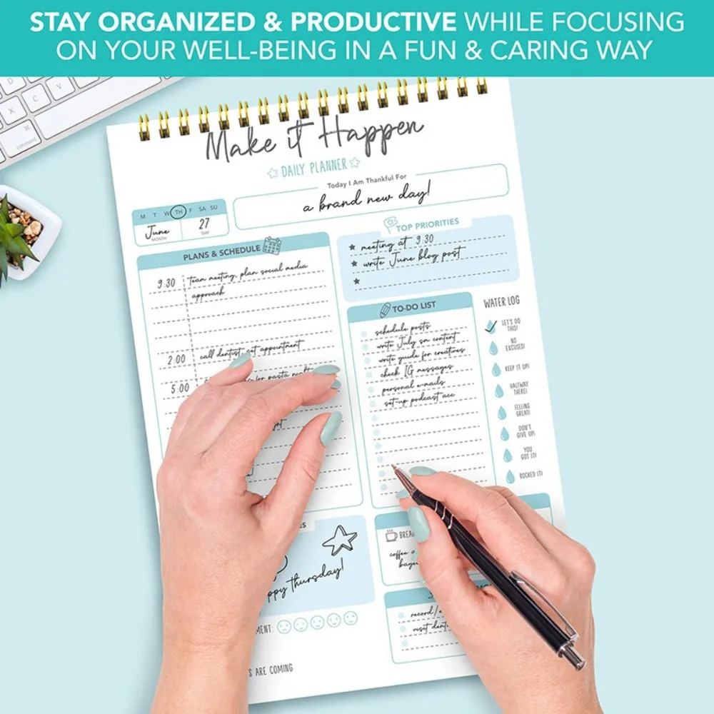 New 52 Daily Planner Sheets A5 Size Notebook Weekly Planner Spring-Bound Stationery Accessories Schedule Organizer for Students