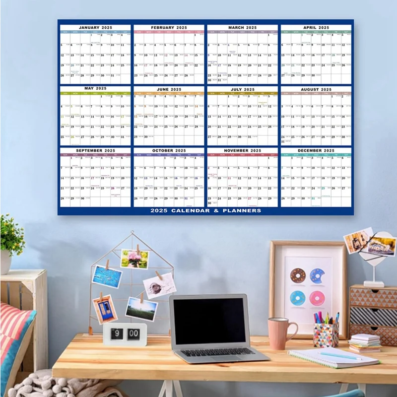 Erasable Whiteboard Calendar Monthly Weekly Planner Clear 12 Month Wet Dry Board For Wall Home Officee Reusable