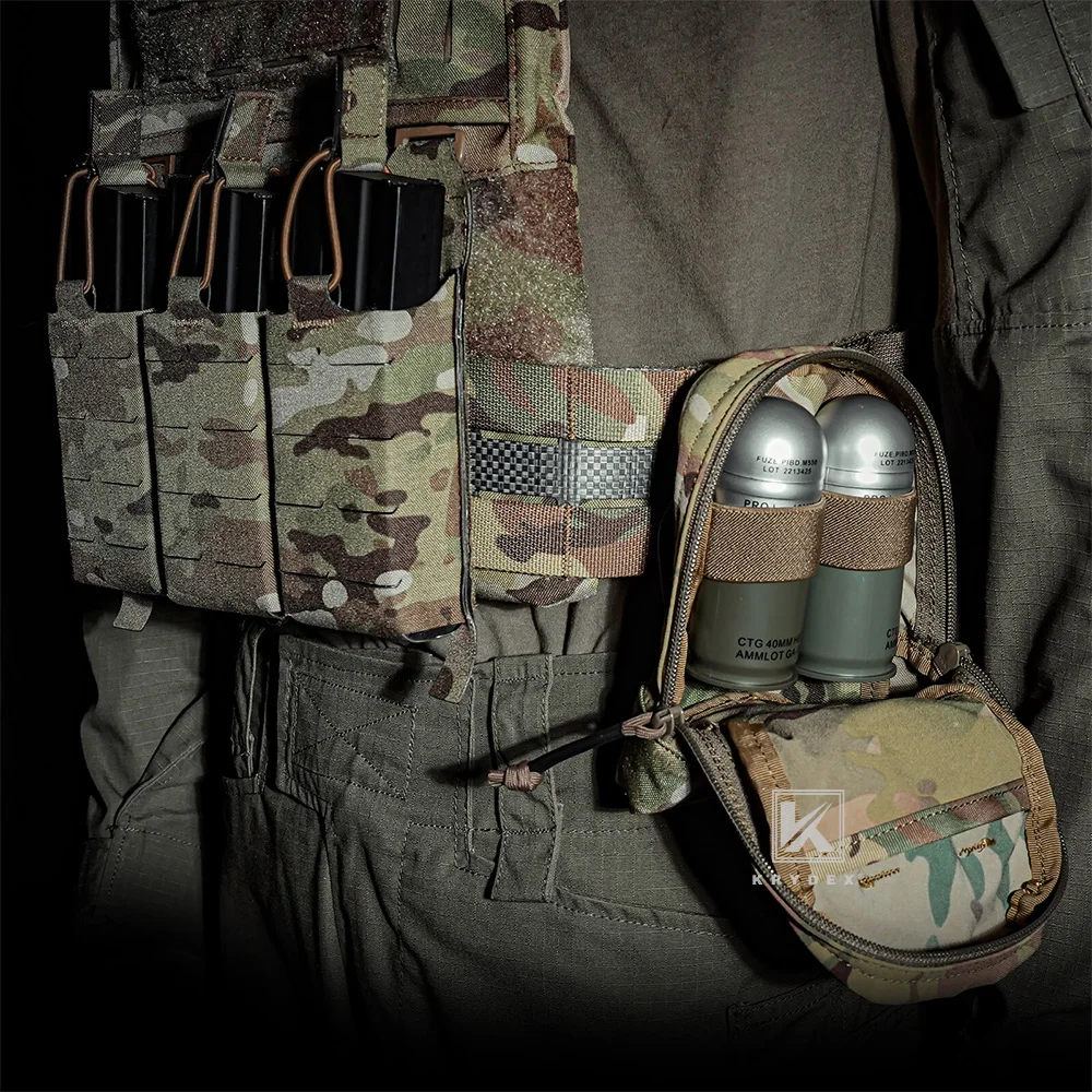 KRYDEX Tactical Molle Vertical GP Pouch General Purpose Utility Pouch Bag Storage Waistbag Outdoor Hunting Accessories