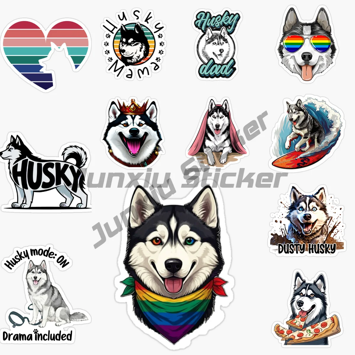 

Creativity Smiling HUSKY Dog Car Stickers Breed Bumper Sticker for Laptops Tumblers Windows Cars Trucks Walls PVC Decal