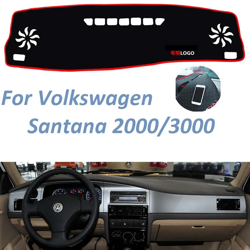 For Volkswagen Santana 2000 3000 Left Right Hand Drive Non Slip Dashboard Cover Mat Instrument Carpet Car Accessories