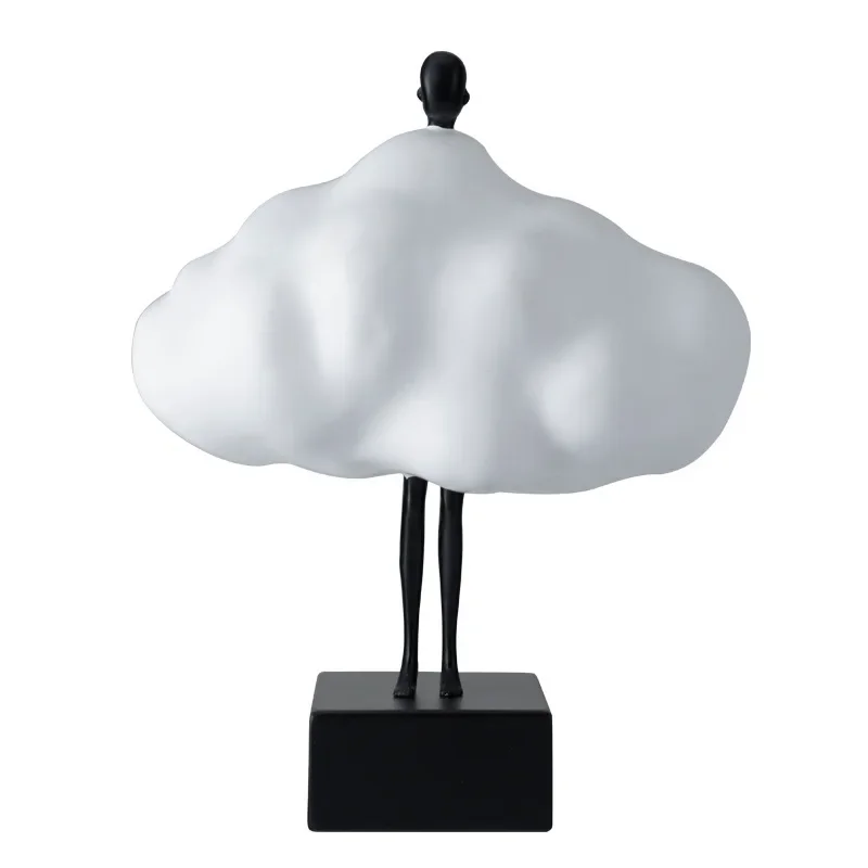 Black and white cloud figure sculpture ornament, living room model  sales office, TV cabinet, hotel decoration