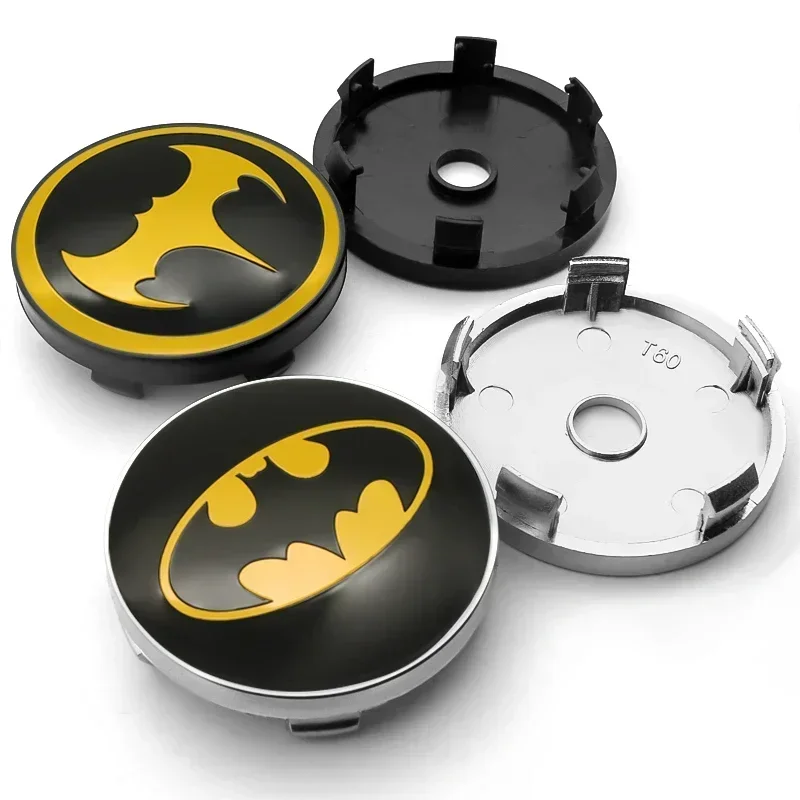 

4pcs 56/60mm Car Styling Wheel Center Hub Cap Rim Cover Bat Emblem Badge Stickers Decal Decorative Auto Accessories
