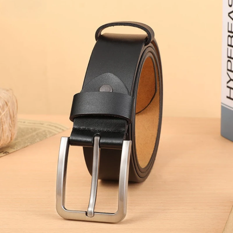 3,7 cm Herren PU-Ledergürtel mit Metall-Dornschließe, lässiger Alltags-Jeansgürtel für Herren, modischer Herren-Kunstleder-Hosengürtel – Detail 7