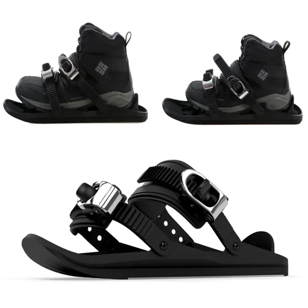 Mini Ski Skates Outdoor Adjustable Bindings Black Snowboard