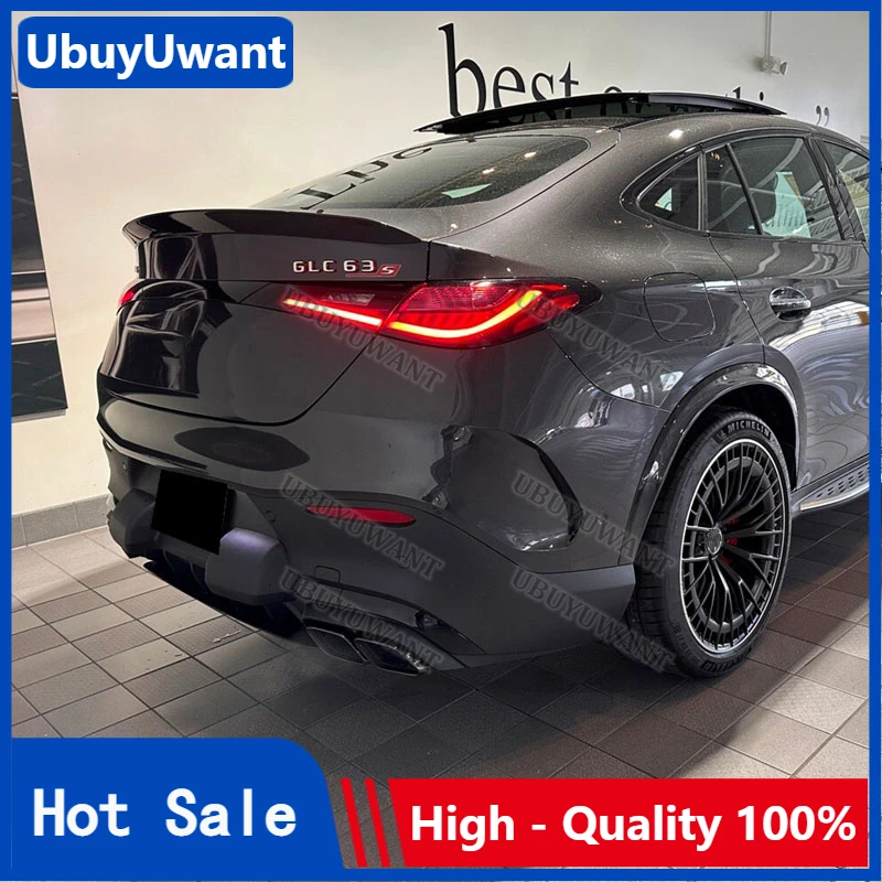 

Для Mercedes Benz GLC Class Coupe C254 AMG 2023-2025 автомобильный задний спойлер сплиттер глянцевый черный задний багажник крышка губы крыло