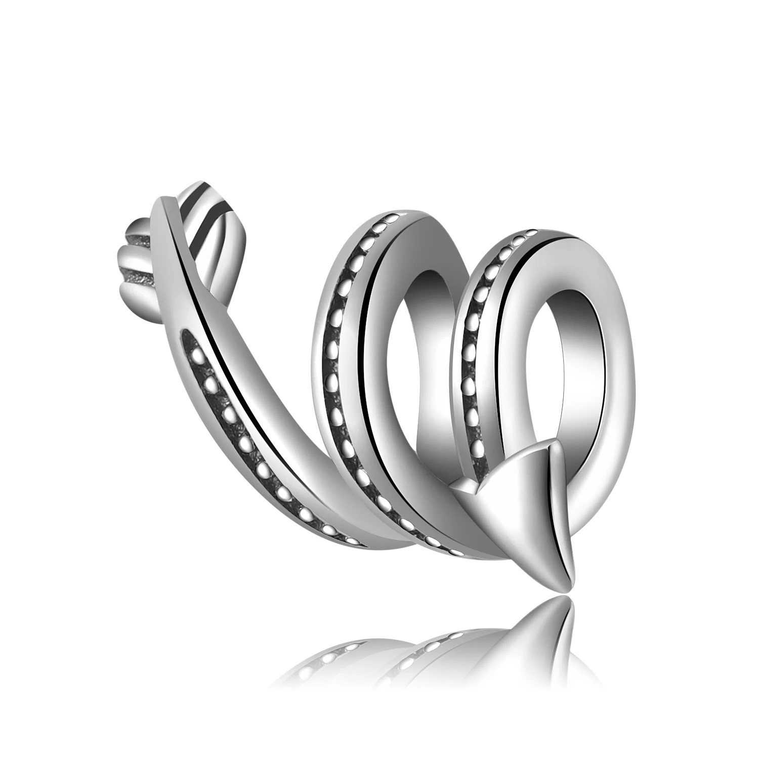 925 Sterling Silver Spiral shape with sparkling CZ star Beads Fit Original JIUHAO Charm Bracelet beads for fine jewelry making