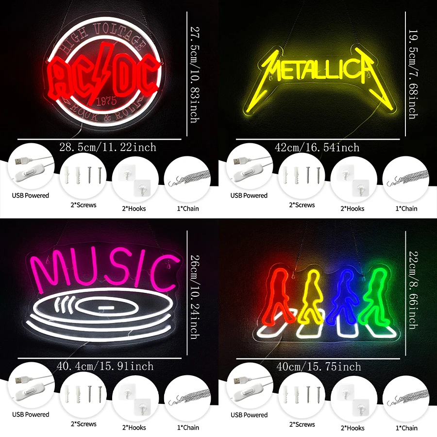 music series Neon Sign For Wall Decor,Light Up Sign For Bedroom,Studio Music decor,Live Record Store,best gift for friends