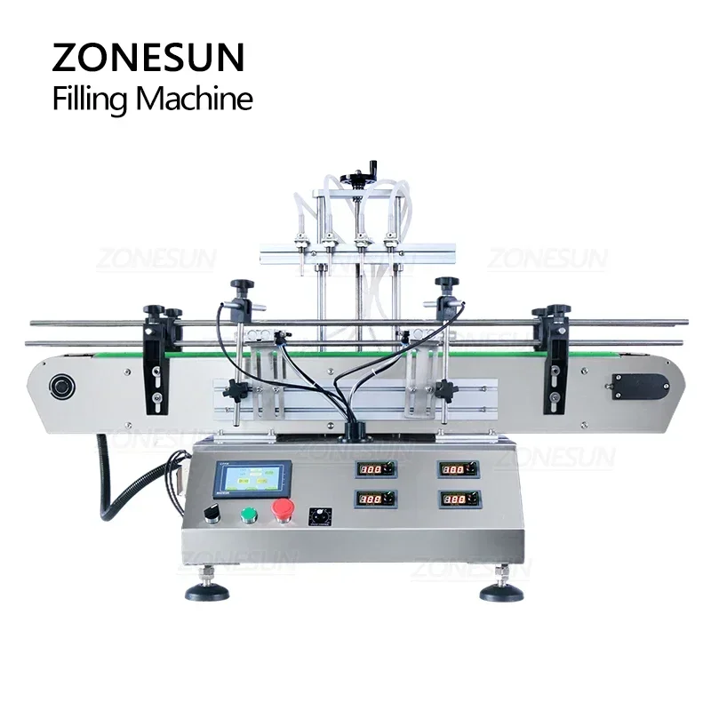 

ZONESUN ZS-DTMP4C Automatic Magnetic Pump Liquid Filling Machine for Water Juice Essential Oil Lotion Bottle Packaging