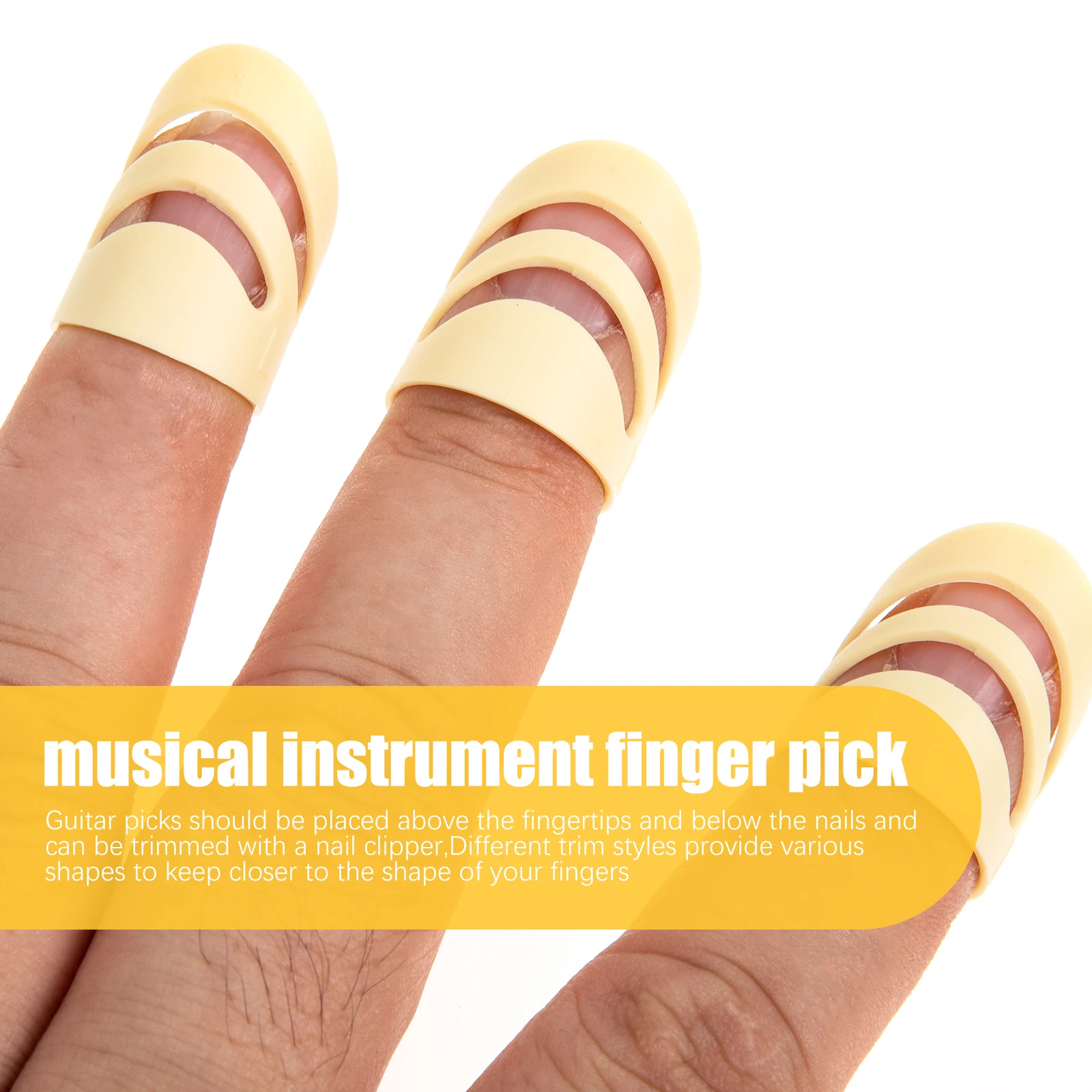 

8pcs Plastic Thumb Finger For Acoustic Banjo Resonator Durable Comfortable Guitar Accessories Long Lasting Picks Guitar Supplies