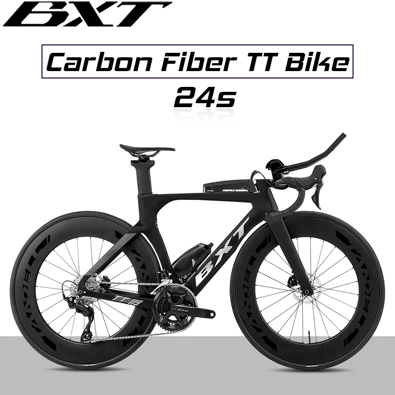 BXT TT Bicycle Full Carbon Time Trial Triathlon Complete Bike Disc Brake TT Bike Shimano 105 groupset