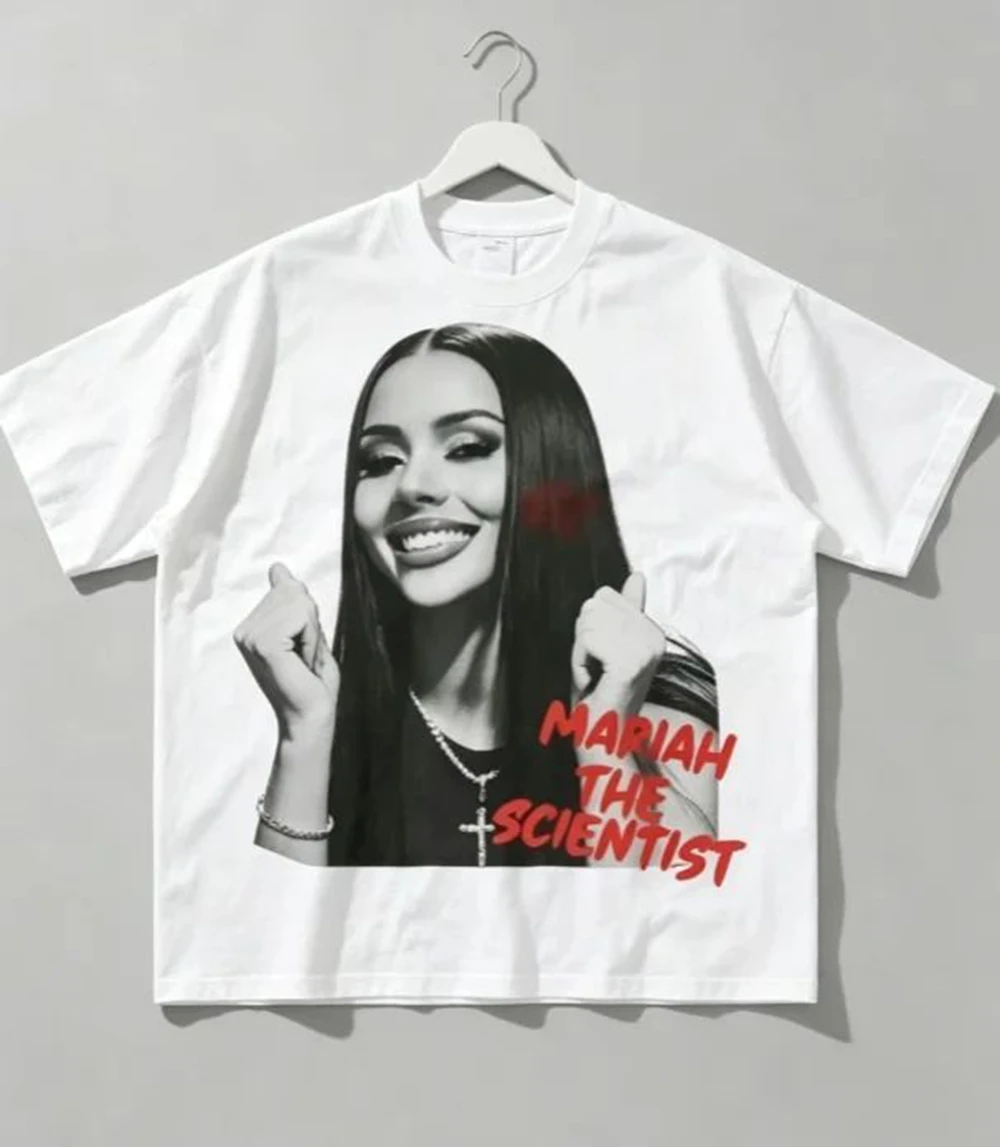 Danqiyoyo Mariah Scientist Rapper Free Thugs Letter Short Sleeved Round Neck Y2k Tshirt men Clothing New in Top & Tees 27421
