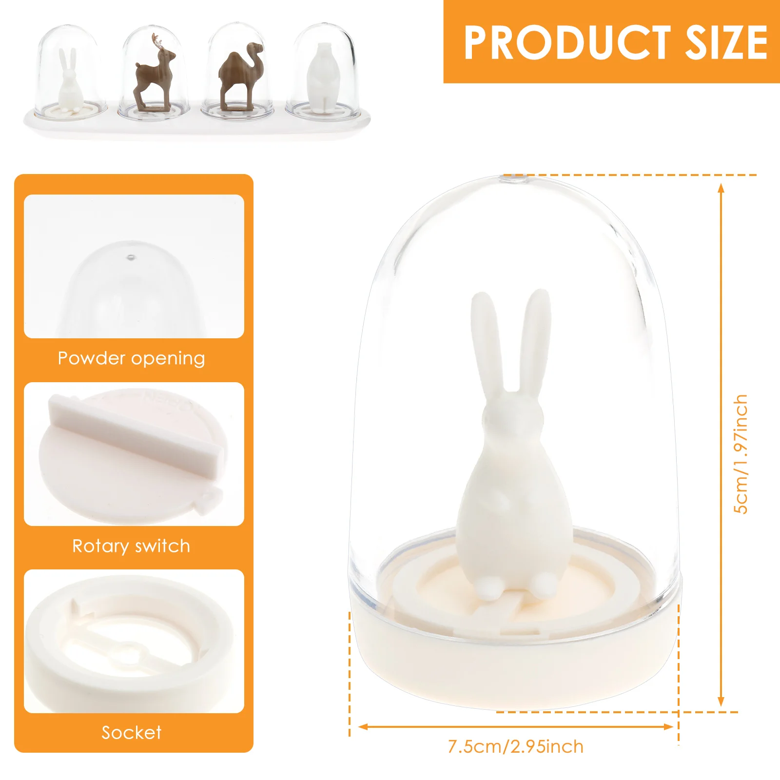 4 قطعة برطمانات توابل مع صينية زجاجات توابل إبداعية للمطبخ للفصول الأربعة/حاويات توابل على شكل حيوانات