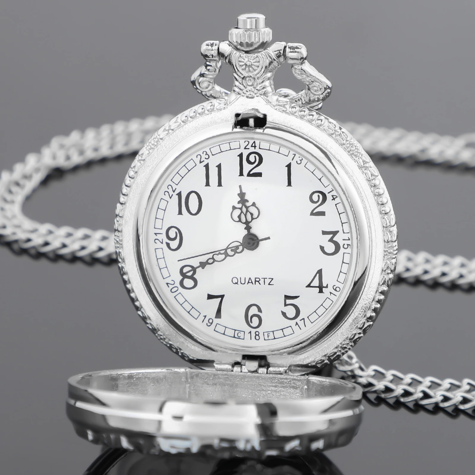 Fashion Silver Tree of Life Quartz Pocket Watch Retro Pocket Fob Watch Pendant Necklace Pocket Watch Men Womens Gift