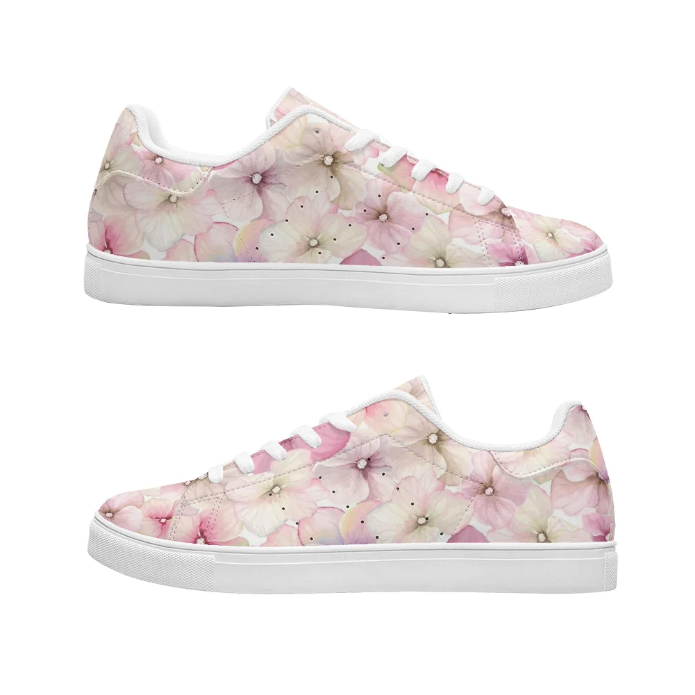 

Pink petal print women's casual fashion shoes high-quality fashion sneakers white shoes sport shoes