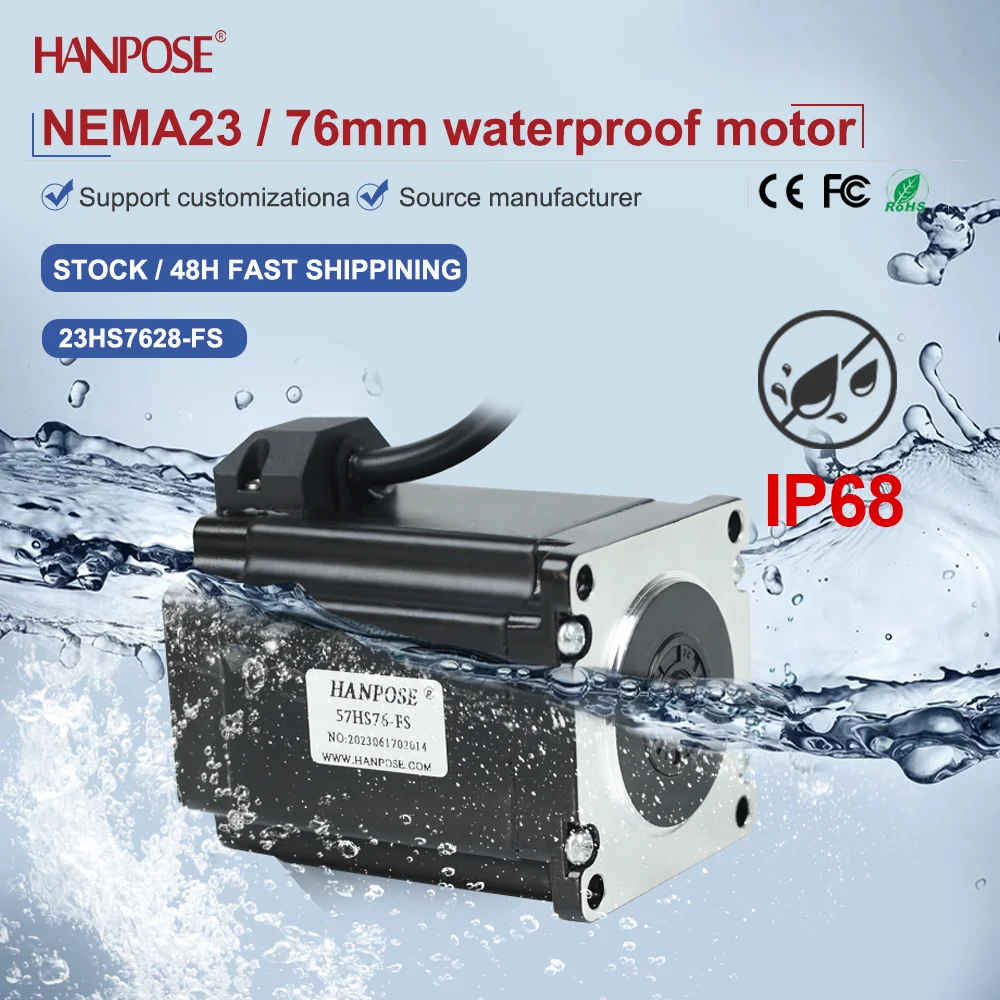 

NEMA23 23HS7628-FS Водонепроницаемый шаговый двигатель 1,89 Нм 2,8 А Аксессуары для 3D-печати Производитель двигателей Прямые продажи NEMA23