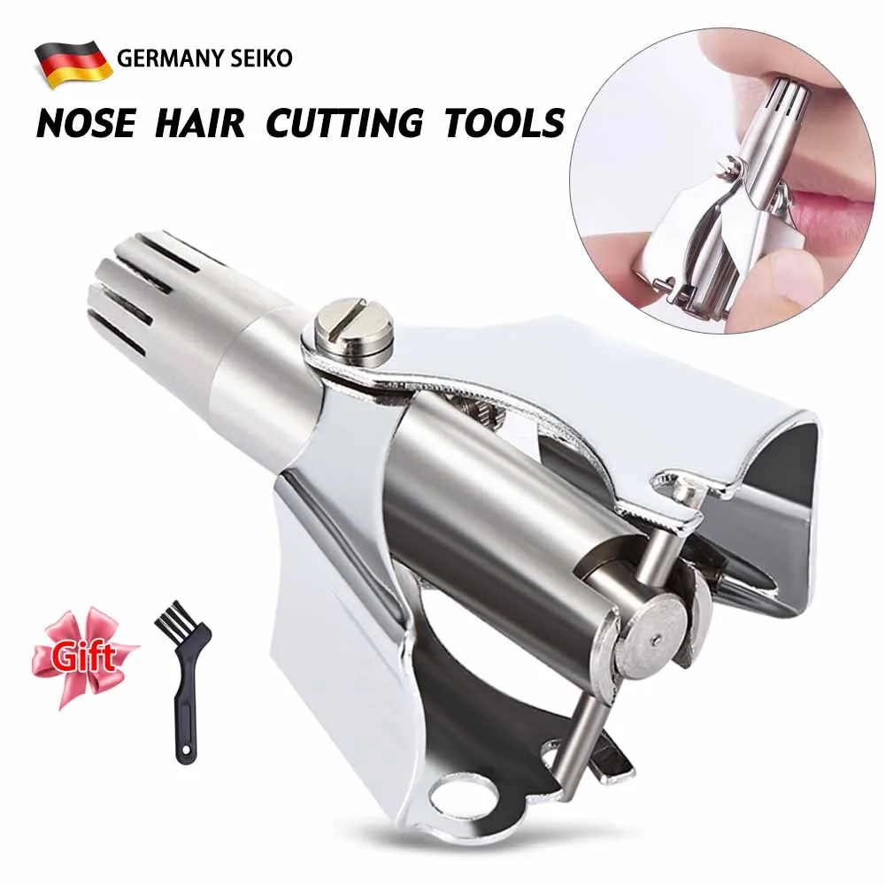 

Stainless Steel Manual Nose Trimmer Men Nose Hair Trimmer Portable Vibrissa Razor Shaver Washable Nose Ear Hair Trimmer