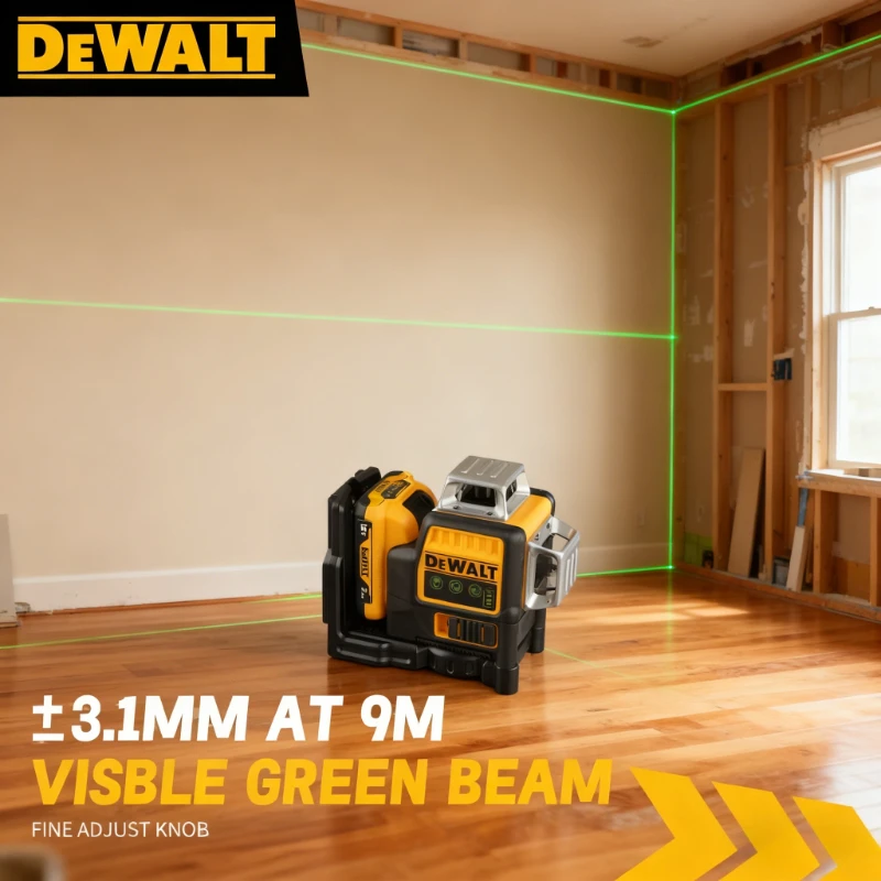 

2025 Dewalt 089LG Laser Level: ±4° Self - Leveling , 12 Laser Lines, IP65, Green Beam,For Construction&Decoration Alignment