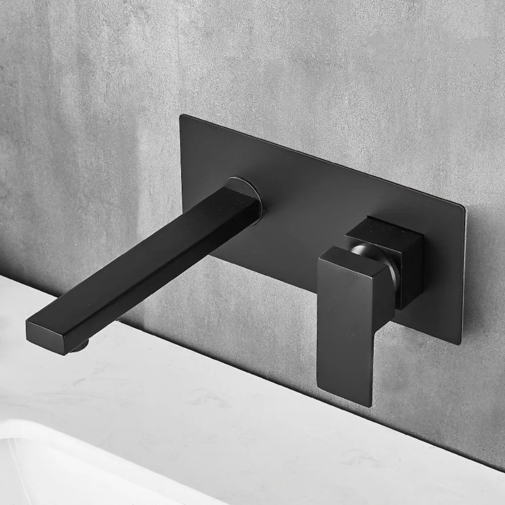 

Wall Mounted Bathroom Faucet Single Handle Stainless Steel Bathroom Wash Sink Faucet Hot and Cold Water Basin Faucet Bathroom