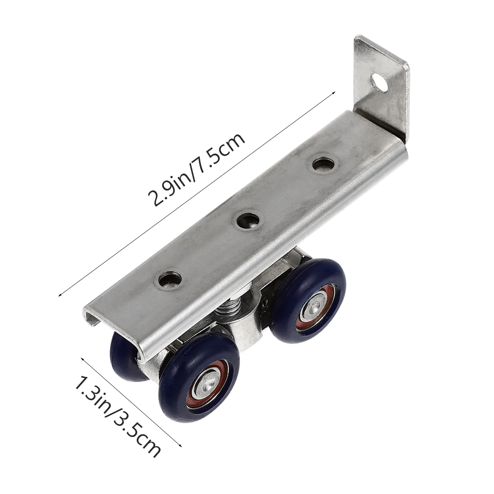 1Set Sliding Door Roller Pulley Wheels Metal Four Wheel Design Rust Resistant for Wardrobe Cupboard Drawer Sliding Door Track