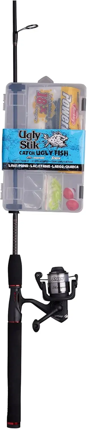 Kit combinado de carrete giratorio y caña de pescar para capturas de peces grandes