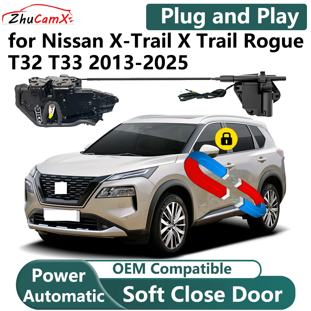 ZhuCamX for Nissan X-Trail X Trail Rogue T32 T33 2013-2025 Car Electric Soft Close Door System Power Closing Door Latch Lock
