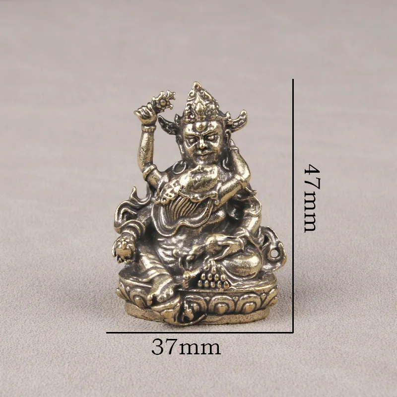 CH Tibetan Green God of Wealth Buddha Desktop Ornament Tantric Worship Deity Worship Cultural Toys Old Bronze Ware Making