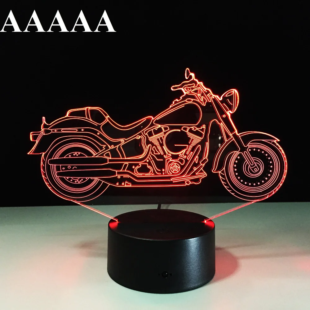 Motor Shape USB 3D LED Lamp Night Light Acrylic Table lamp Touch 7 Colors Changing Motorcycle Sleeping Lamparas Light for Gift