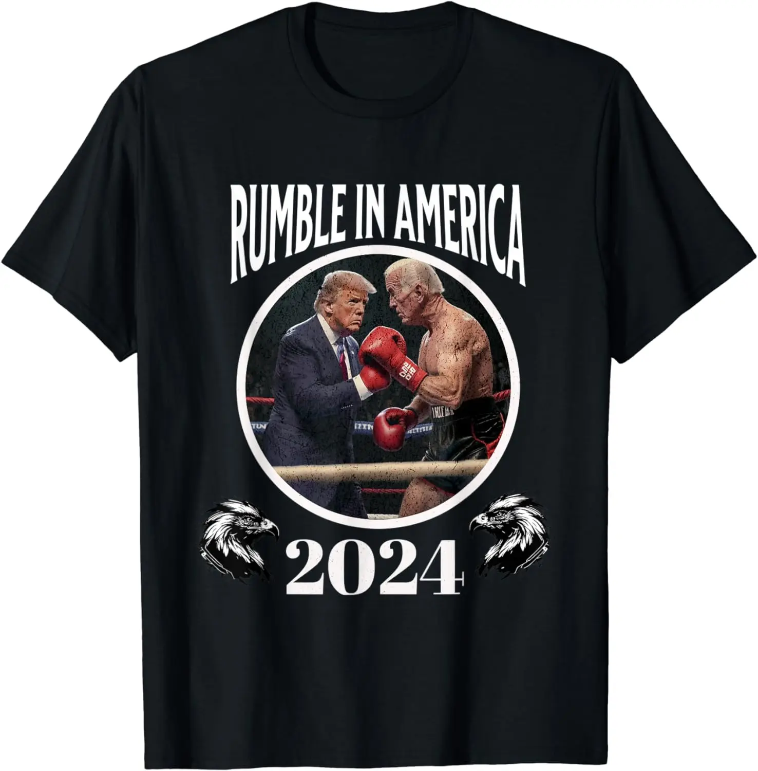 

Rumble in America 2024 Boxing Presidents Funny Men and Women T-Shirt