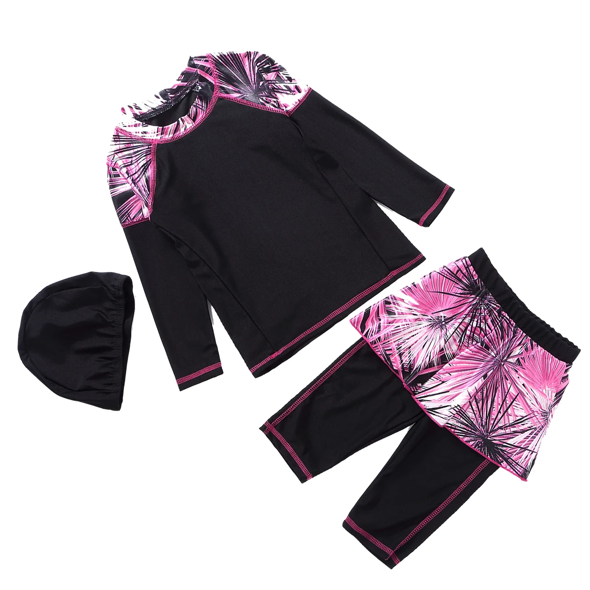 

Girls Swimsuit Traditional Beachwear Long Sleeve Sun Protection Conservative Swim Pants Kit Modest Style Summer Surfing Diving