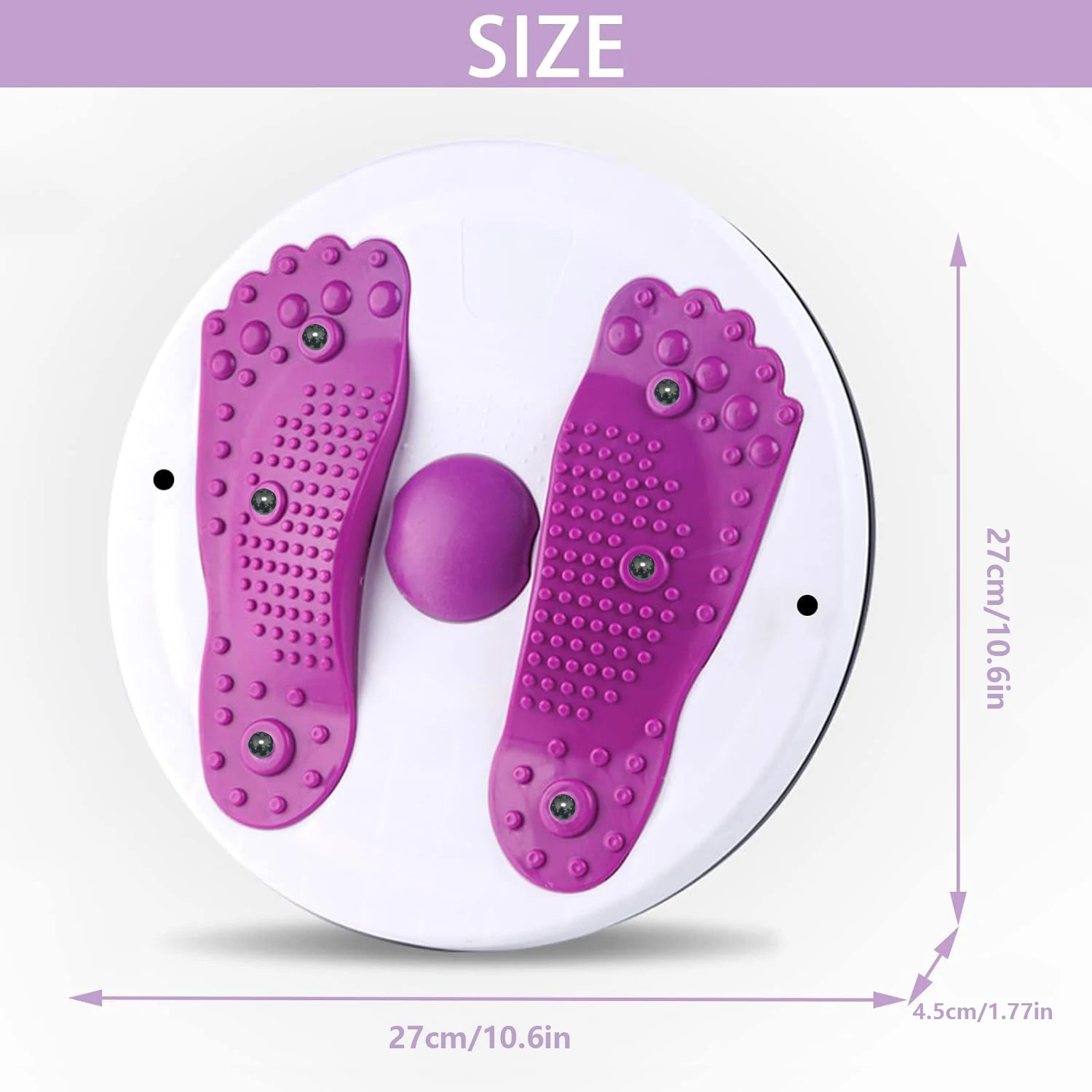 Disco Twister de cintura roxo com contador LCD, 360 °   Placa de fitness de rotação para perda de peso e exercícios básicos