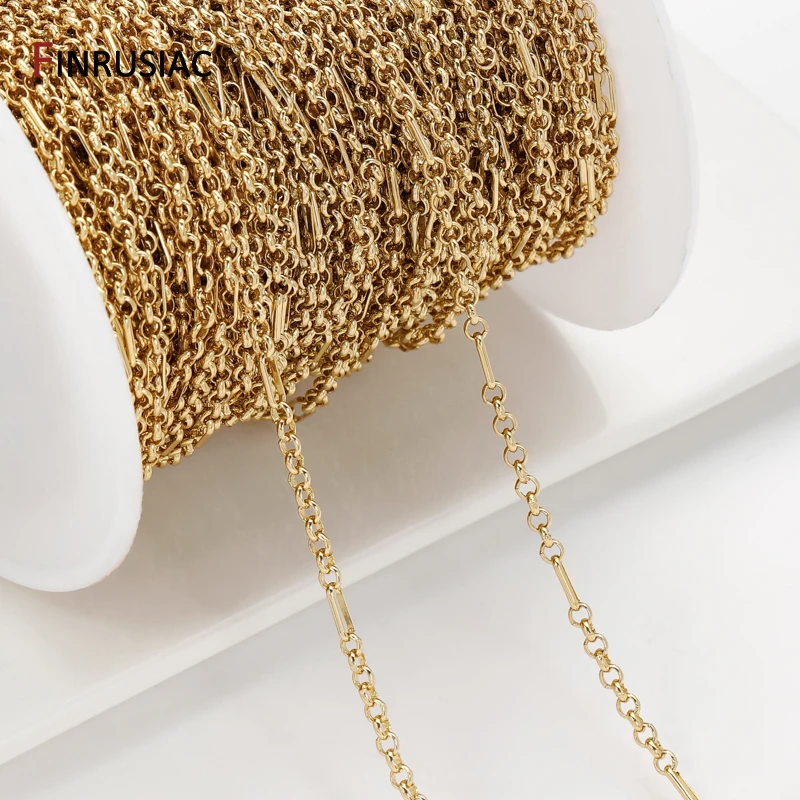 

18K Gold Plated Brass Cross O Link Chains For Jewelry,Chunky Cable Chains For DIY Necklace Bracelet Making Accessories