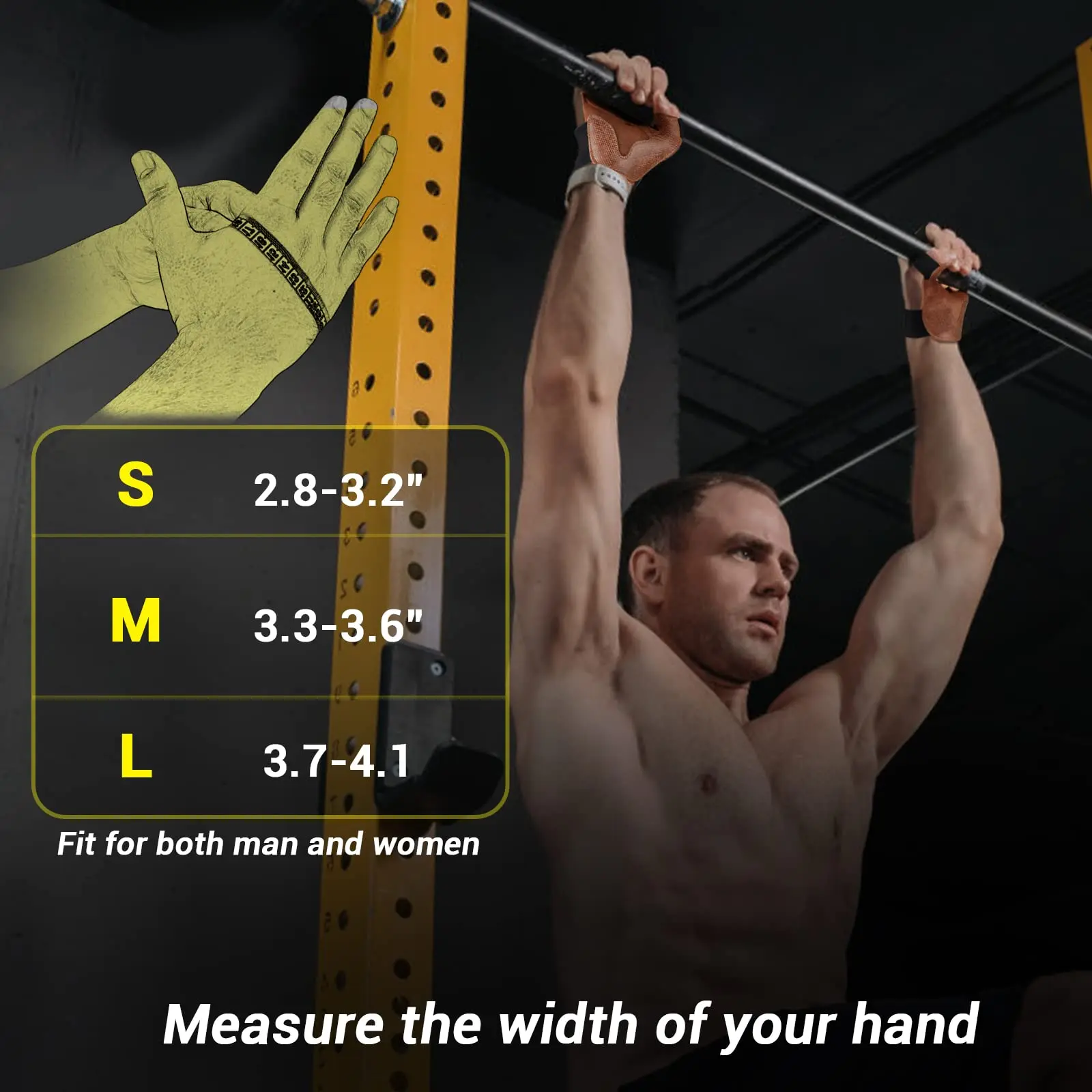 Leather Gym Weight Lifting Gloves with Padded Palm Grip Exercise Workout Gloves for Men Women Weightlifting Pull Ups Training