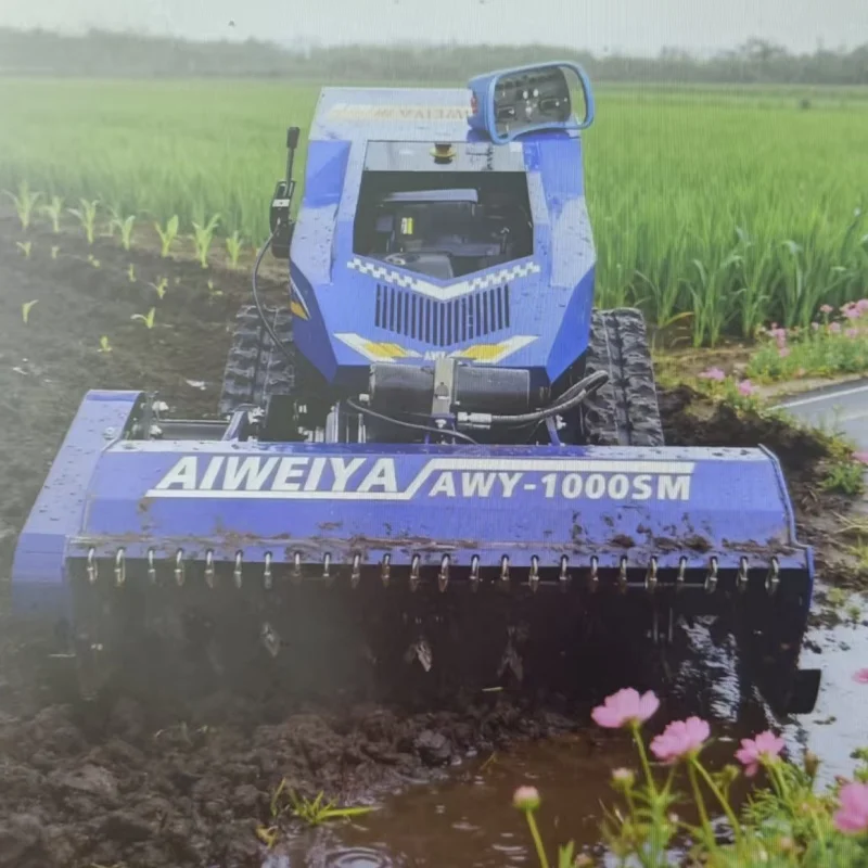 

Customized 18HP Lawn Mower 4- Stroke Remote Control Hydraulic Lift Mower Crawler Grass Cutting Machine